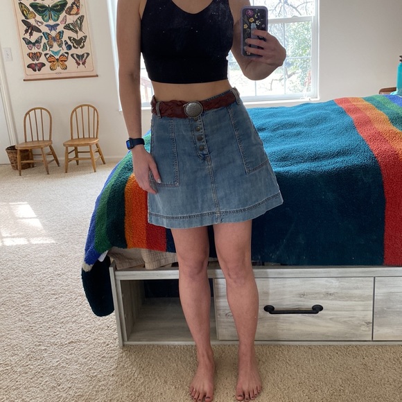 Free People 16” Jean skirt size 30 great condition - Picture 1 of 11